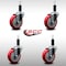 Service Caster 4'' SS Red Poly Wheel Swivel 1-1/8'' Expanding Stem Caster Set, 4PK SCC-SSEX20S414-PPUB-RED-118-4 - alternate 3